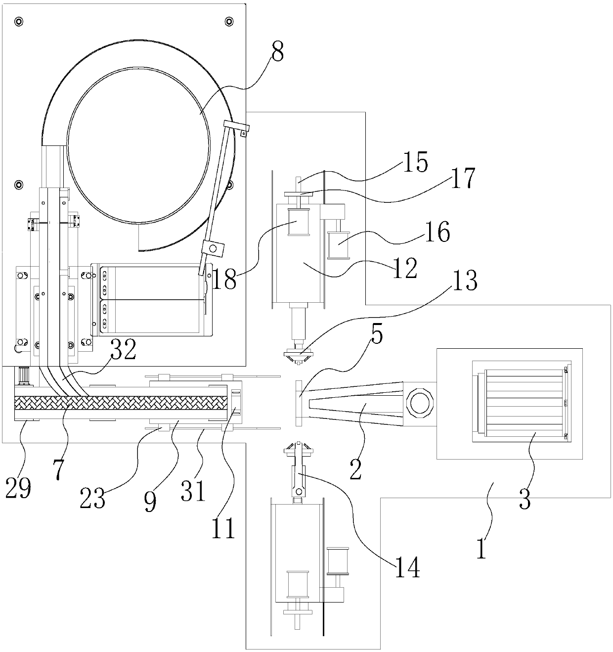 A rotor core winding processing device