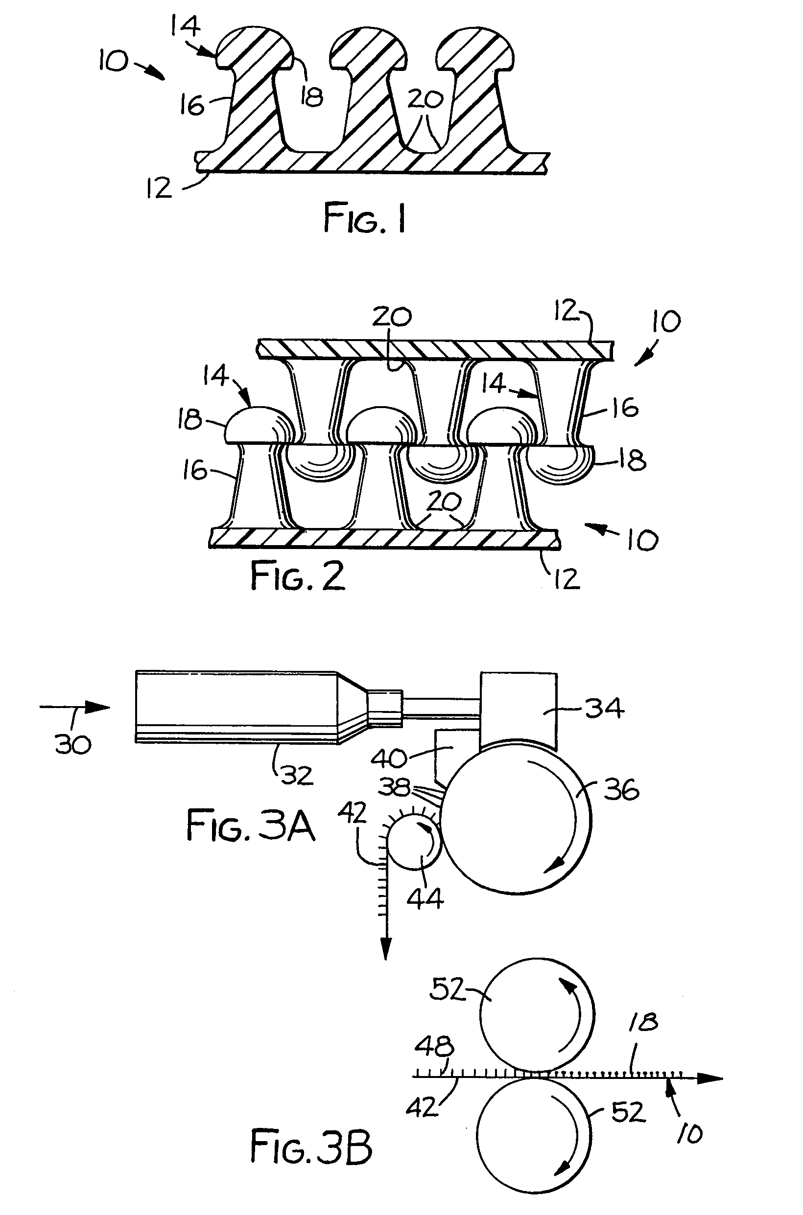Method for making a mushroom-type hook strip for a mechanical fastener