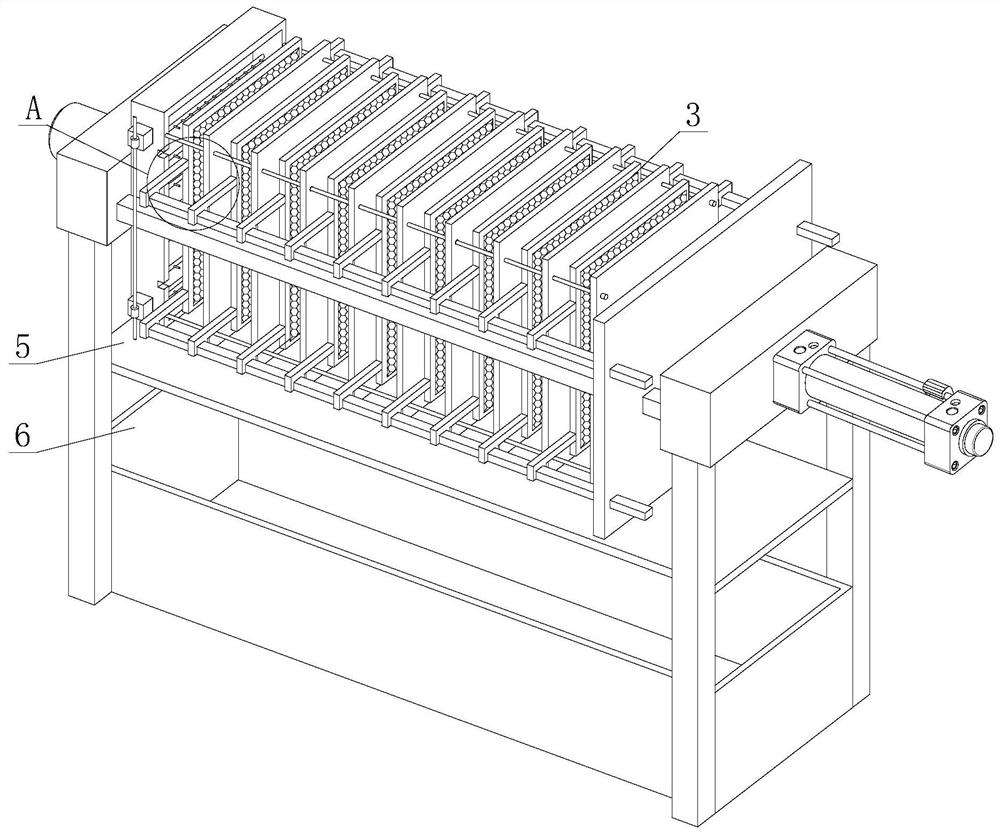 Solid-liquid separation filter pressing equipment with shock absorption and dislocation prevention functions