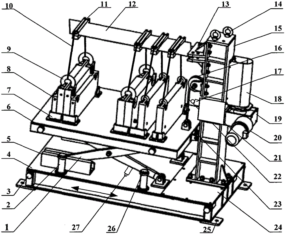 Static loading test device for missile wing