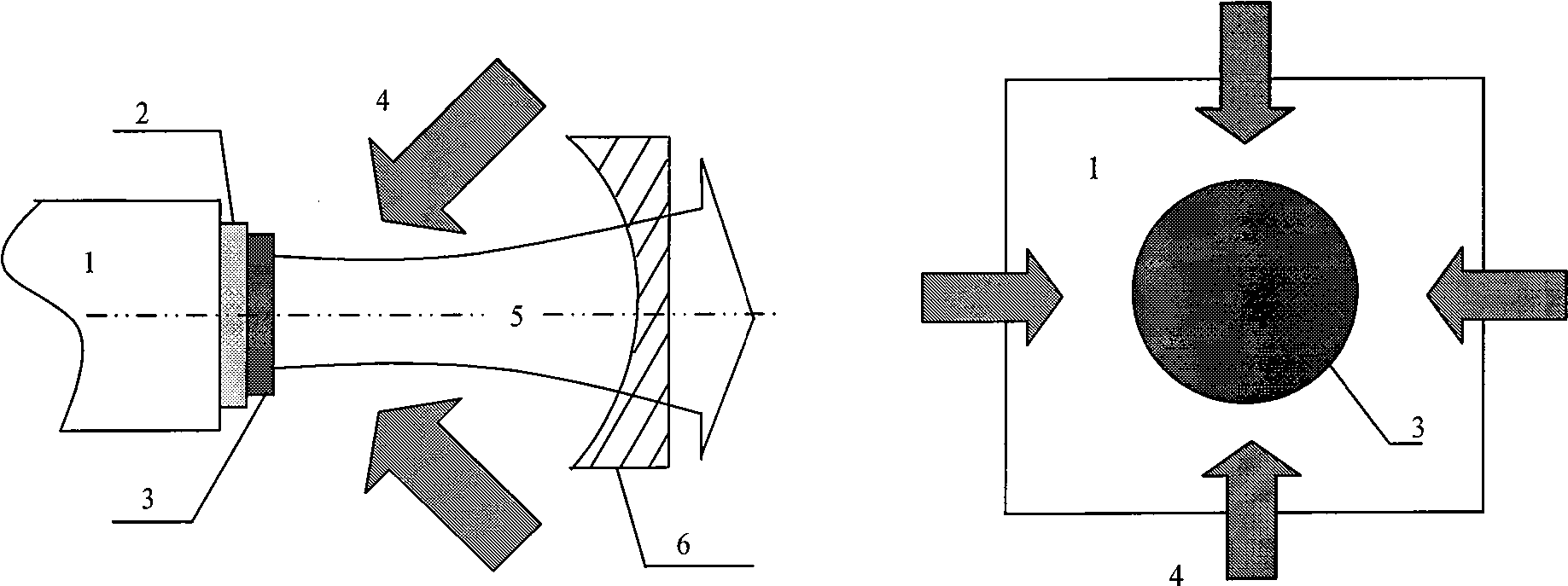 Side pump conductive cooling rectangle film laser