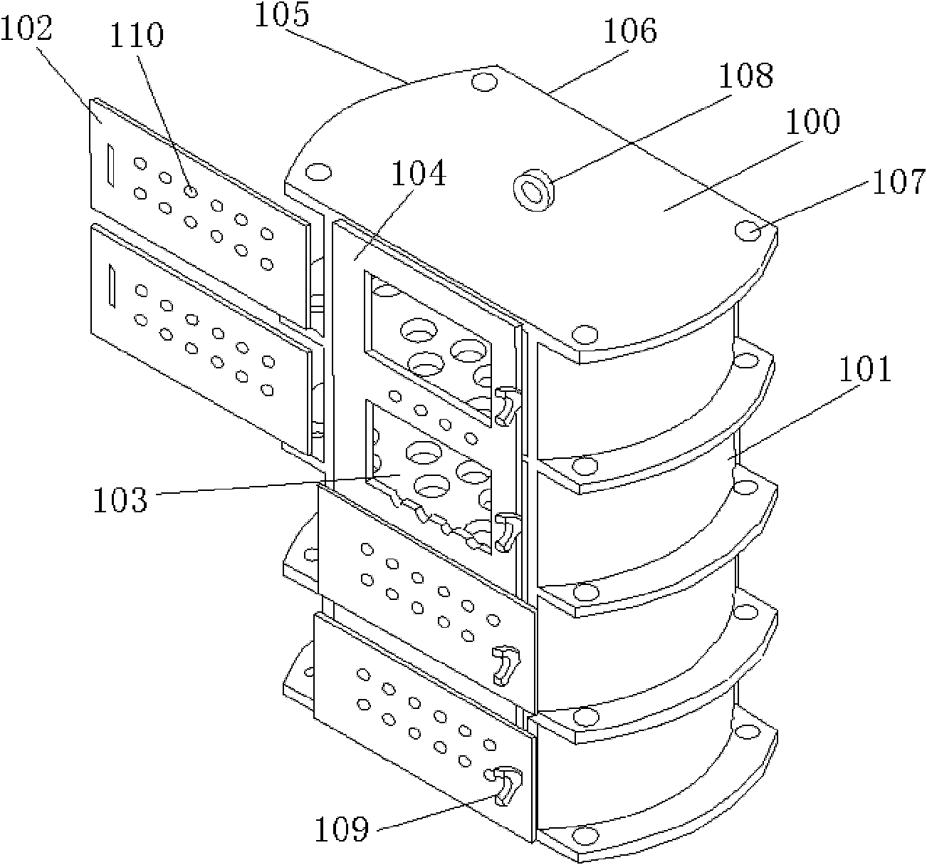 Layered cage rearing device and using method thereof