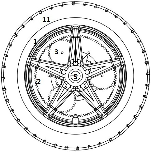 Dual-star-wheel variable-speed energy storage anti-locking transmission mechanism