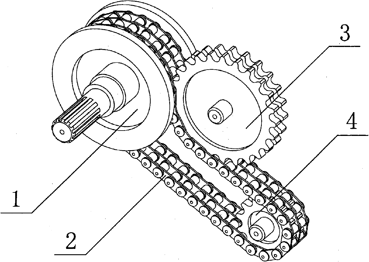 Chained infinitely variable speed transmission gear