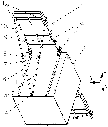 A solar wing/antenna expandable support truss and its assembly adjustment method