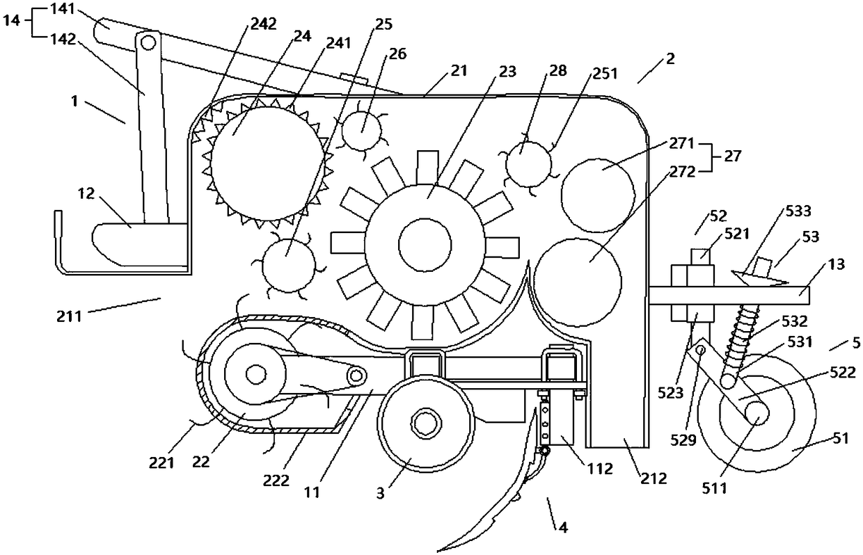 Straw smashing and returning device