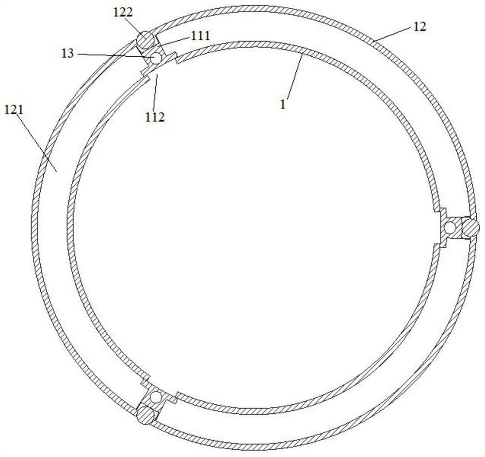 Drill rod centralizing ring and drilling device for horizontal drilling