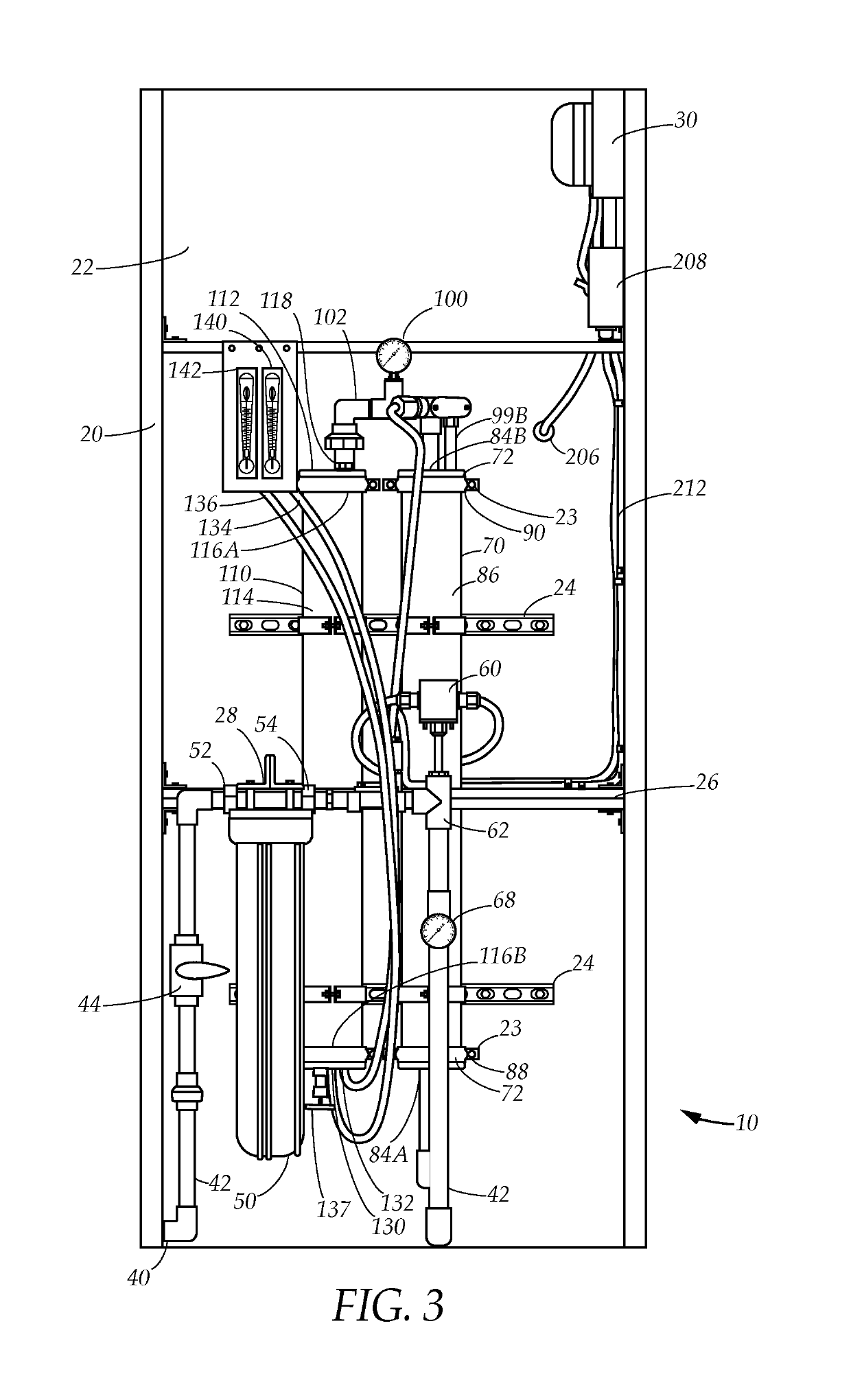 Pump-assisted water filtration system