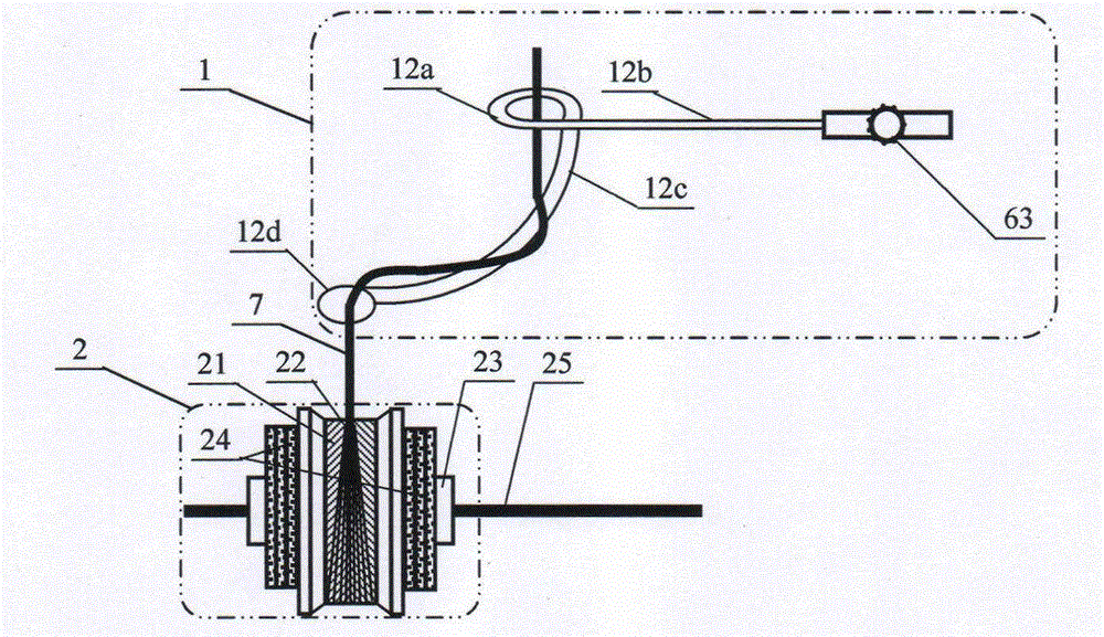 Coaxial bidirectional filament spreading device of beam-splitting filament and application