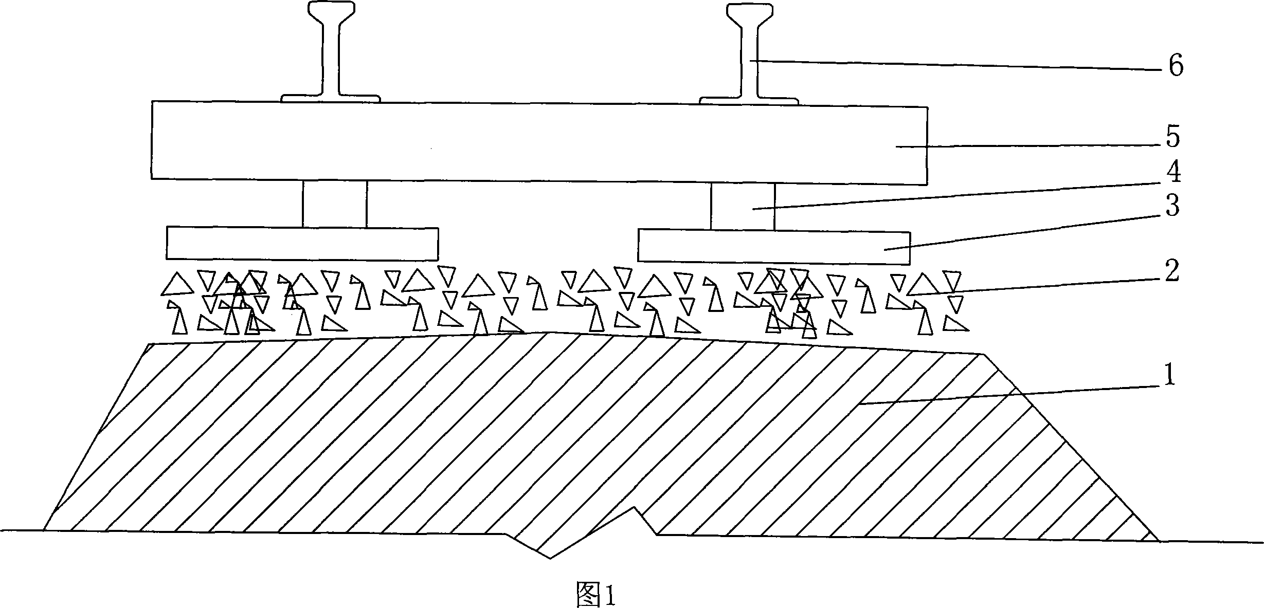 Runway switch laying method for ballast track passenger special line