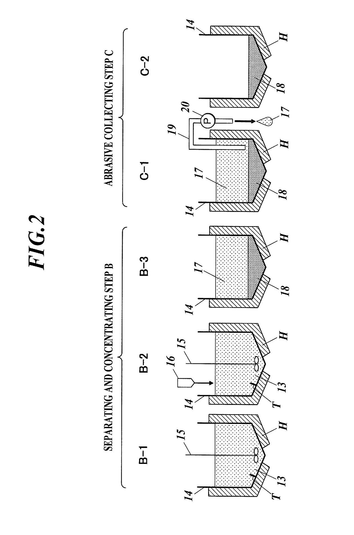 Method for separating polishing material and regenerated polishing material