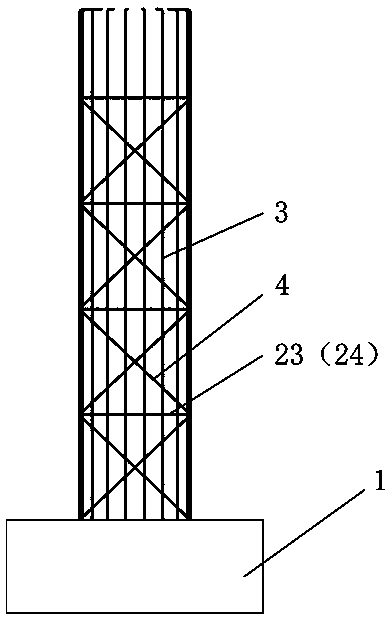 Construction method and steel bar skeleton for bridge pier pier body reinforcement