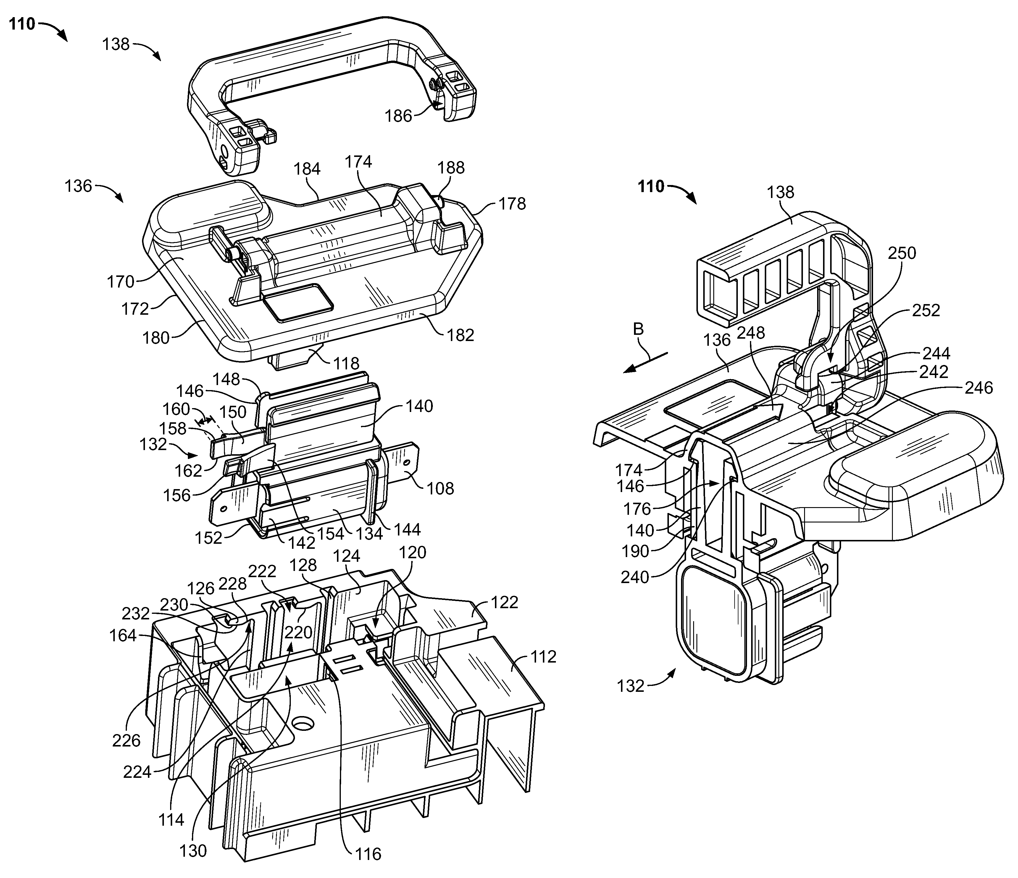 Service disconnect assembly for a high voltage electronic module