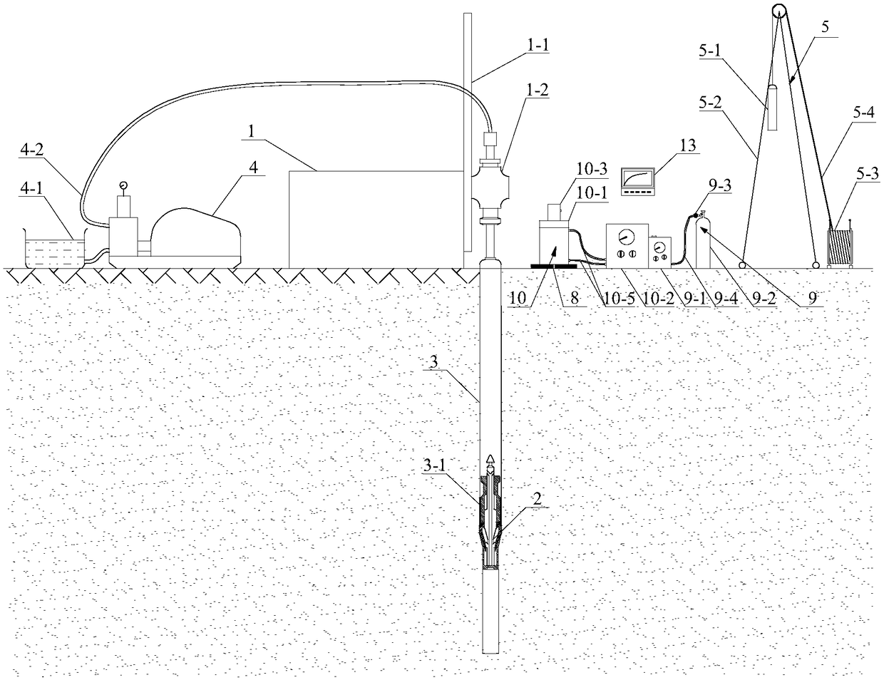 Deep in-situ in-hole shearing testing system and testing method thereof