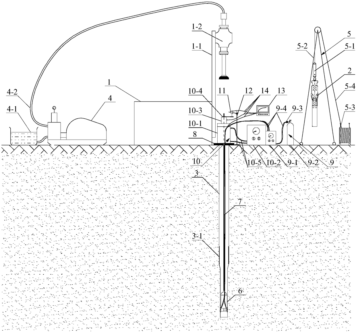 Deep in-situ in-hole shearing testing system and testing method thereof