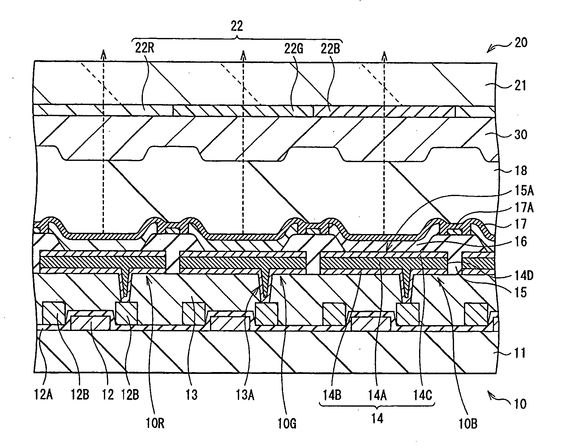 Method of manufacturing laminated structure, laminated structure, display device and display unit