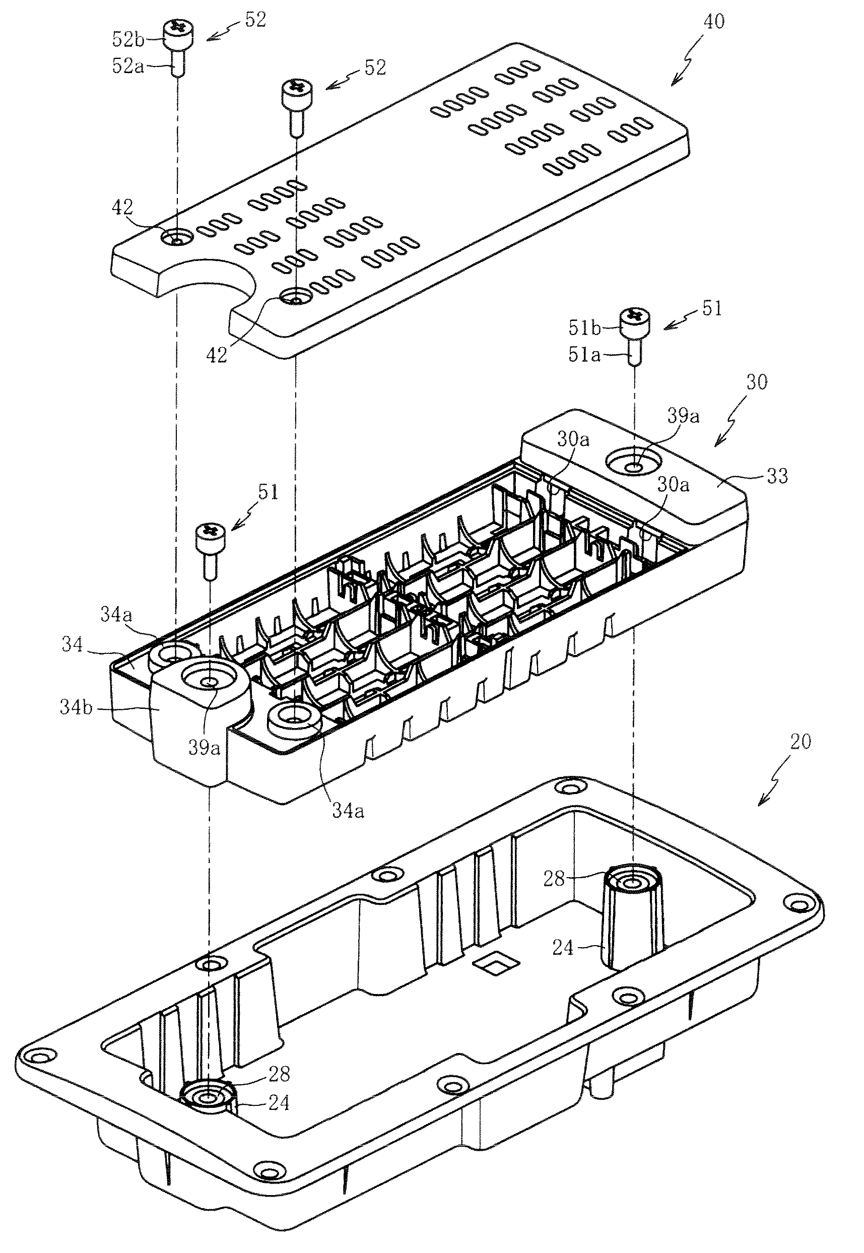 Battery storage structure for acoustic equipment