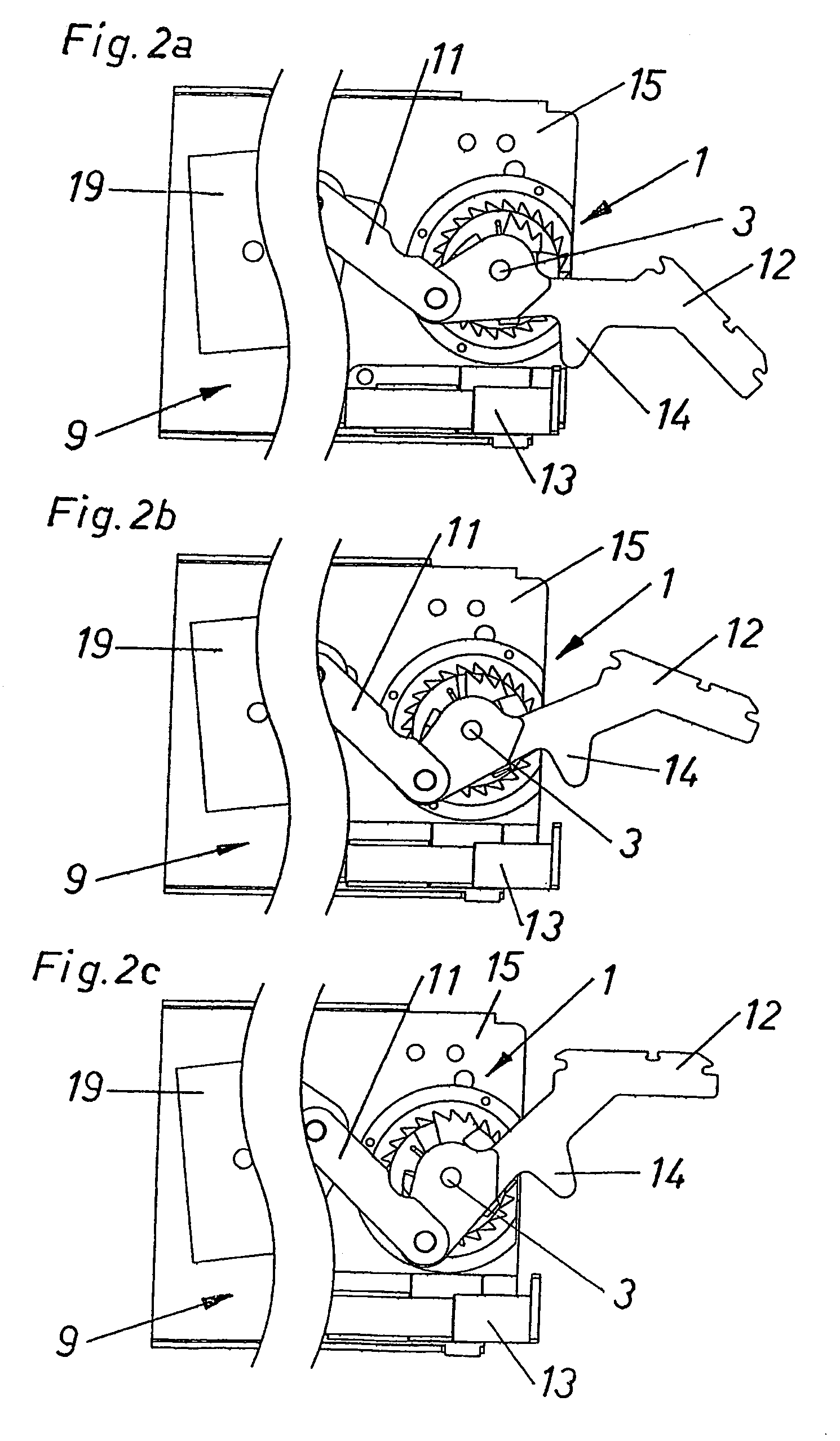 Actuating device with at least one actuating arm
