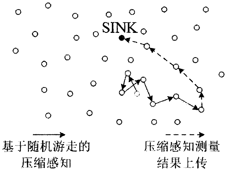 Dynamic self-adaptive compressed sensing data collection method for network topology structure