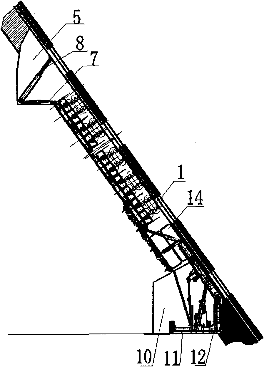 Coal mining method for high-dipping low seam