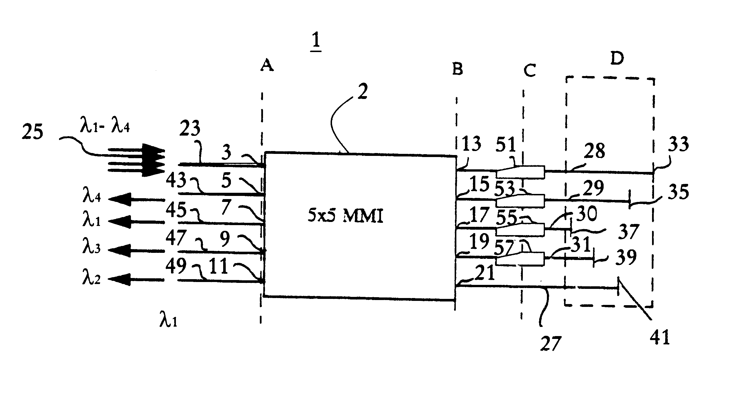Device for multiplexing/demultiplexing and method therewith