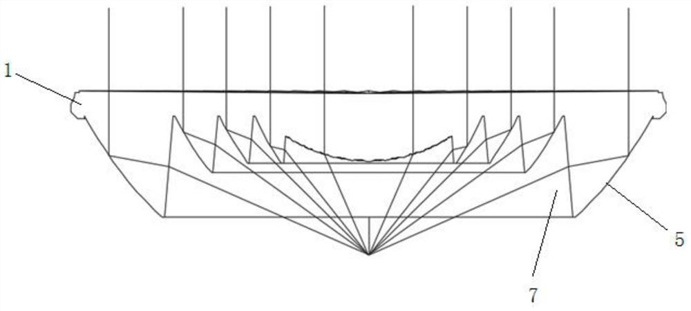 Small-angle LED lens with triple calculus structure and implementation method of small-angle LED lens