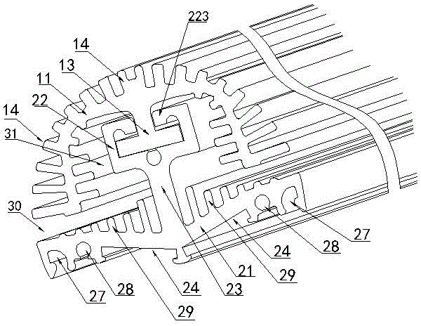 Heat dissipation structure of led lamp and led energy-saving lamp adopting the heat dissipation structure