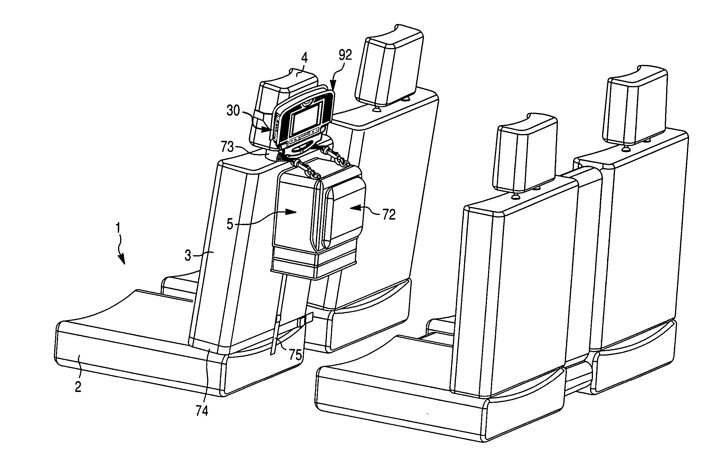 Mounting kit for releasably securing portable video player device and/or detachable display unit to vehicle seat