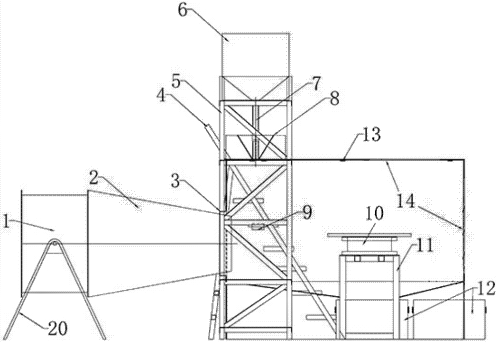 Experiment device for detecting wind and sand resistance of bridge support