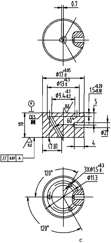 Connecting device for abrasive extrusion grinding in oil duct hole and nozzle hole of needle valve body