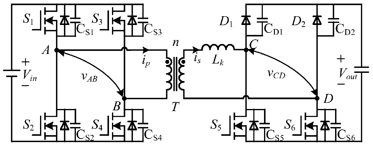 Multi-mode control method for voltage source semi-active bridge dc-dc converter