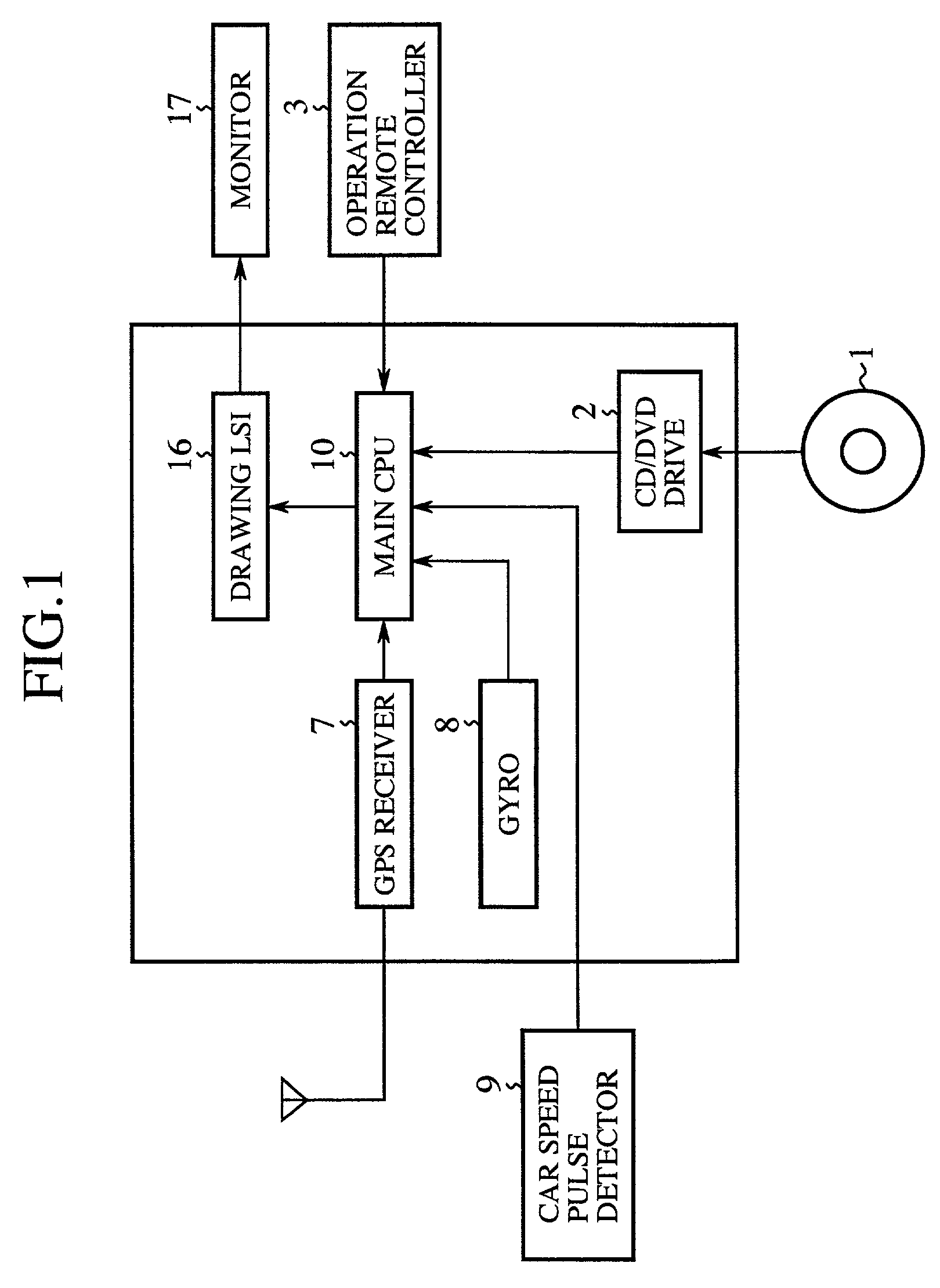 Navigation device for displaying dated map data