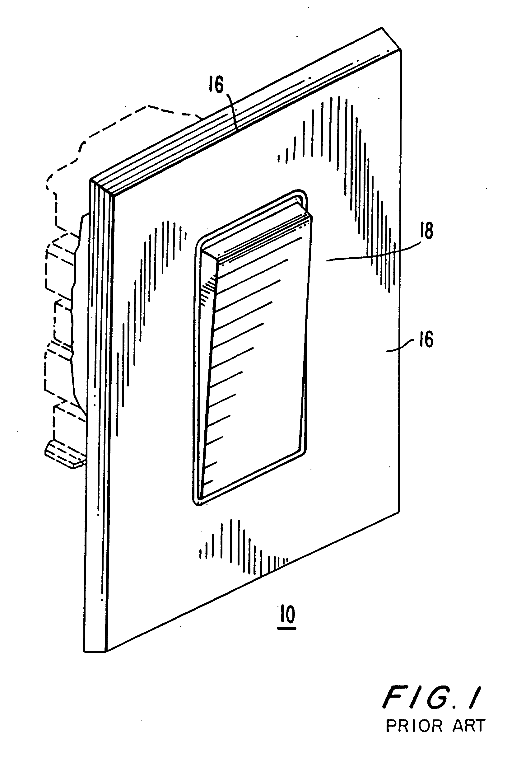 Receptacle with shaped surface