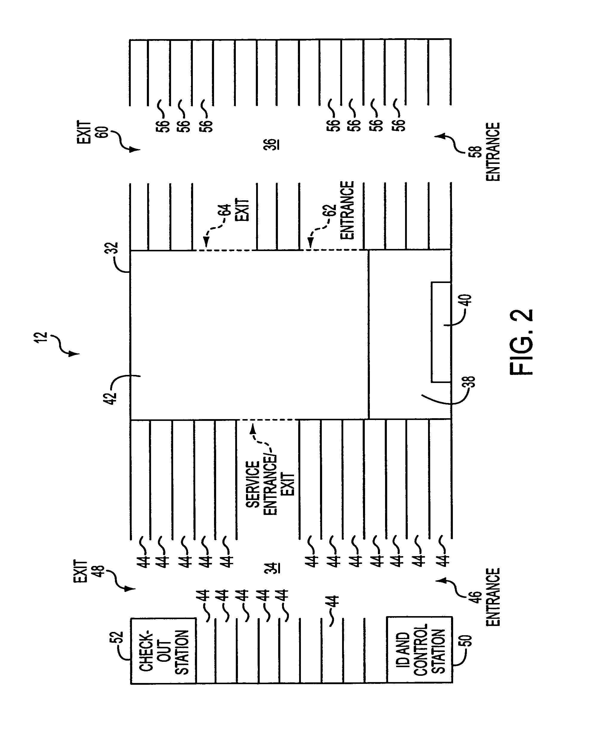 Retail system with drive-through check-out arrangement