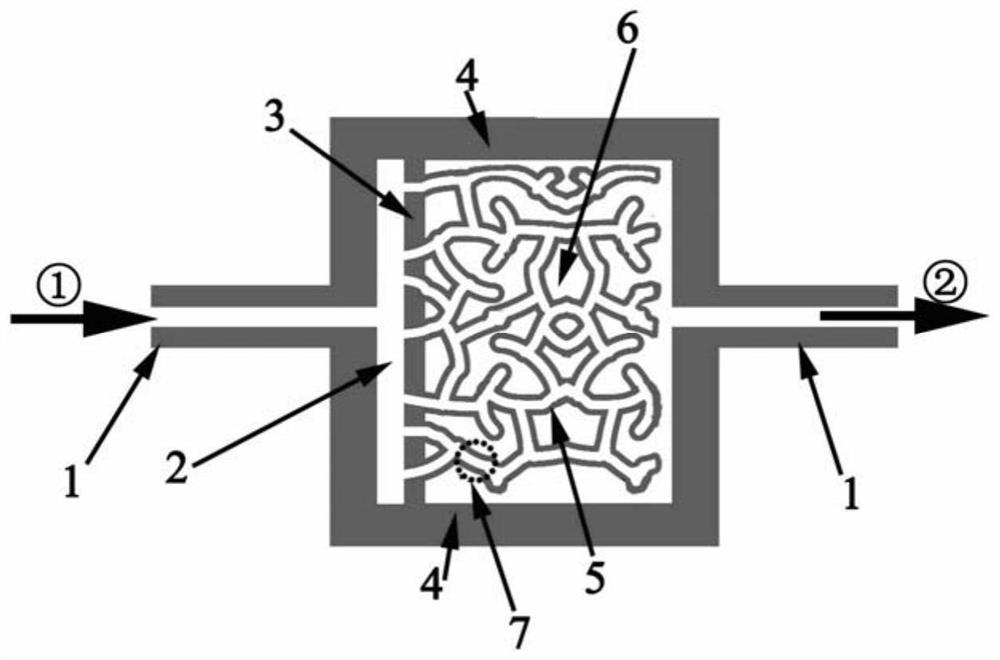 A micro reaction device based on hollow foam material and its application