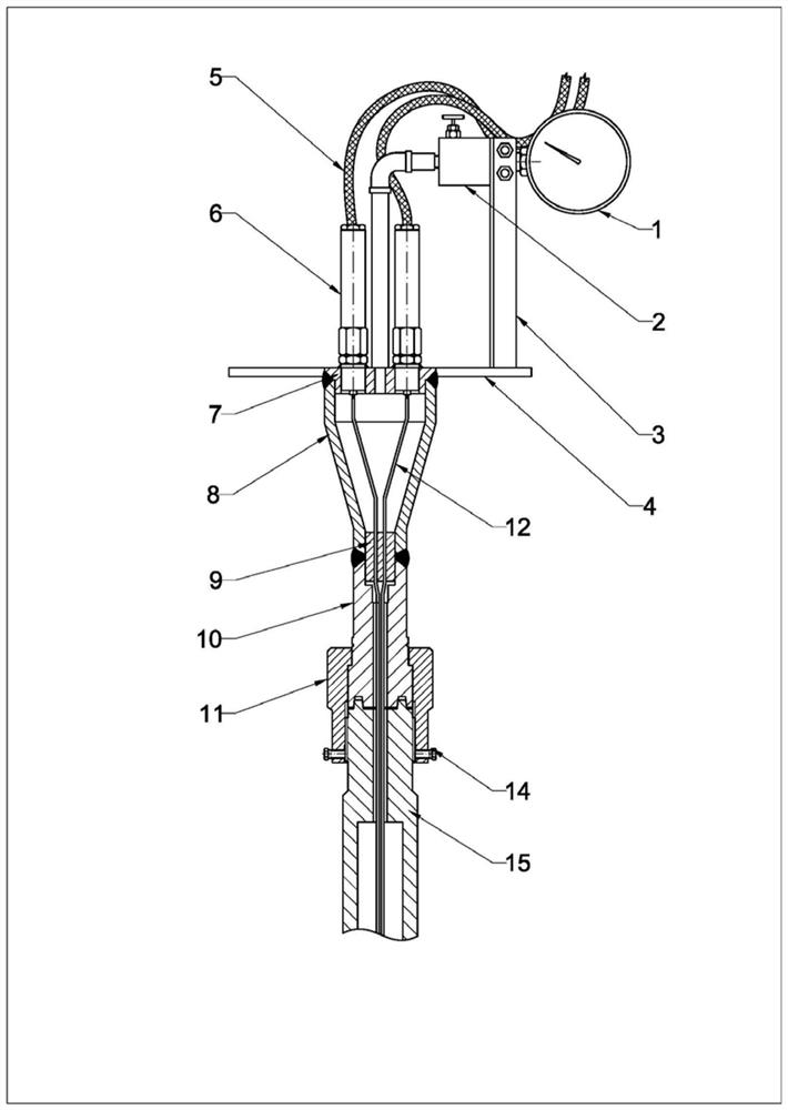 High-voltage multi-point flexible thermocouple sealed by high-pressure threaded connection