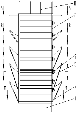 Pushing device of ship underwater facility