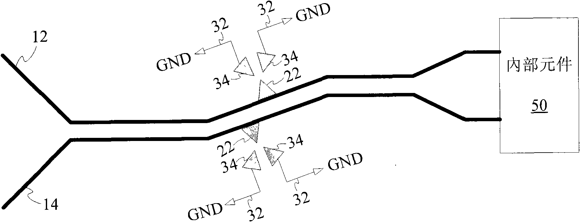 Electrostatic defending device of multiple discharge paths