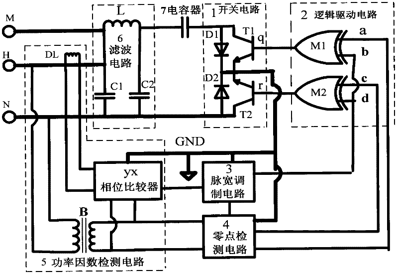 Power factor compensation control circuit of self-turn-off device