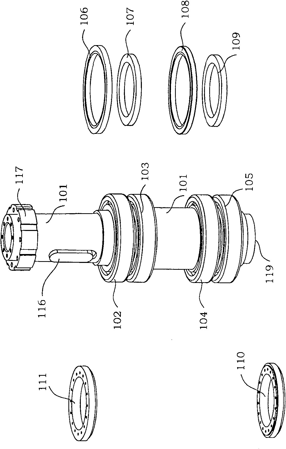 Principal shaft mechanism of two-position north seeker