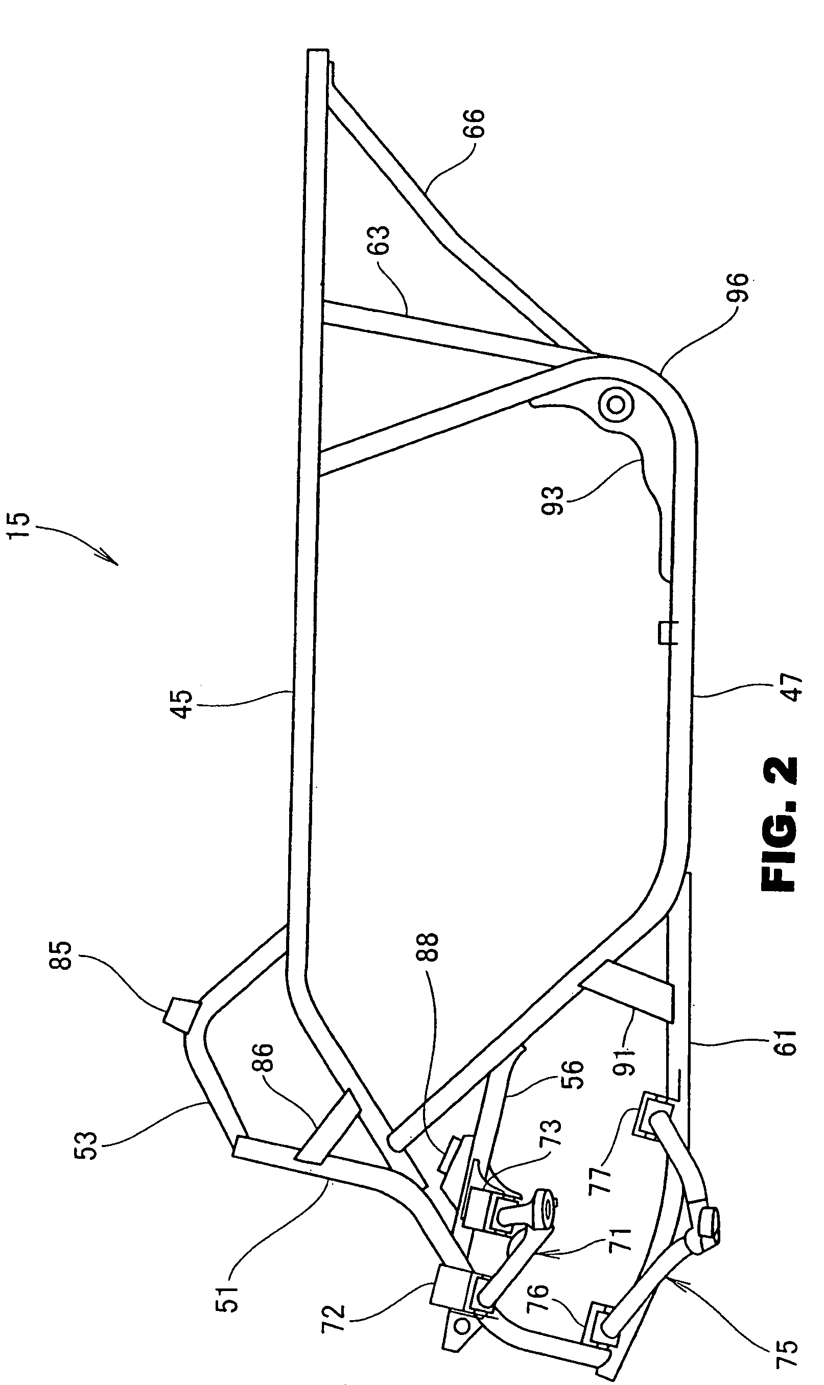 Vehicle body frame structure for all-terrain vehicle