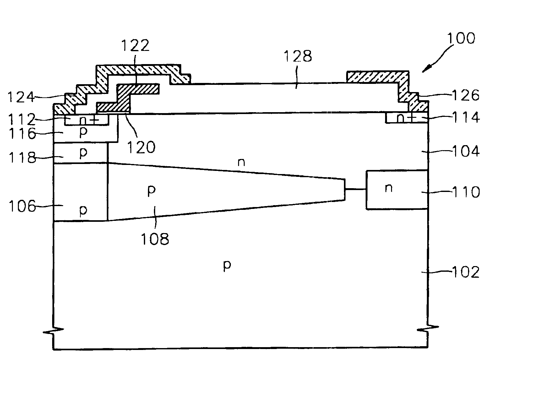 Lateral DMOS transistor having reduced surface field