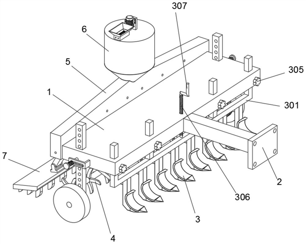 Fertilizing device for agricultural machinery planting and use method thereof