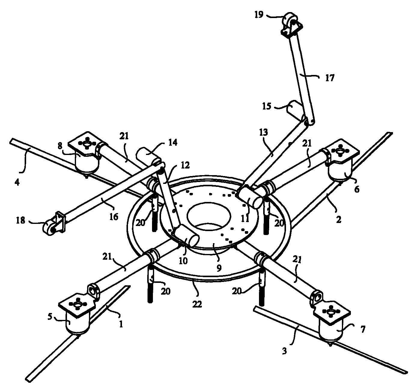Multi-rotor wheel-leg type multifunctional air robot and sports programming method thereof