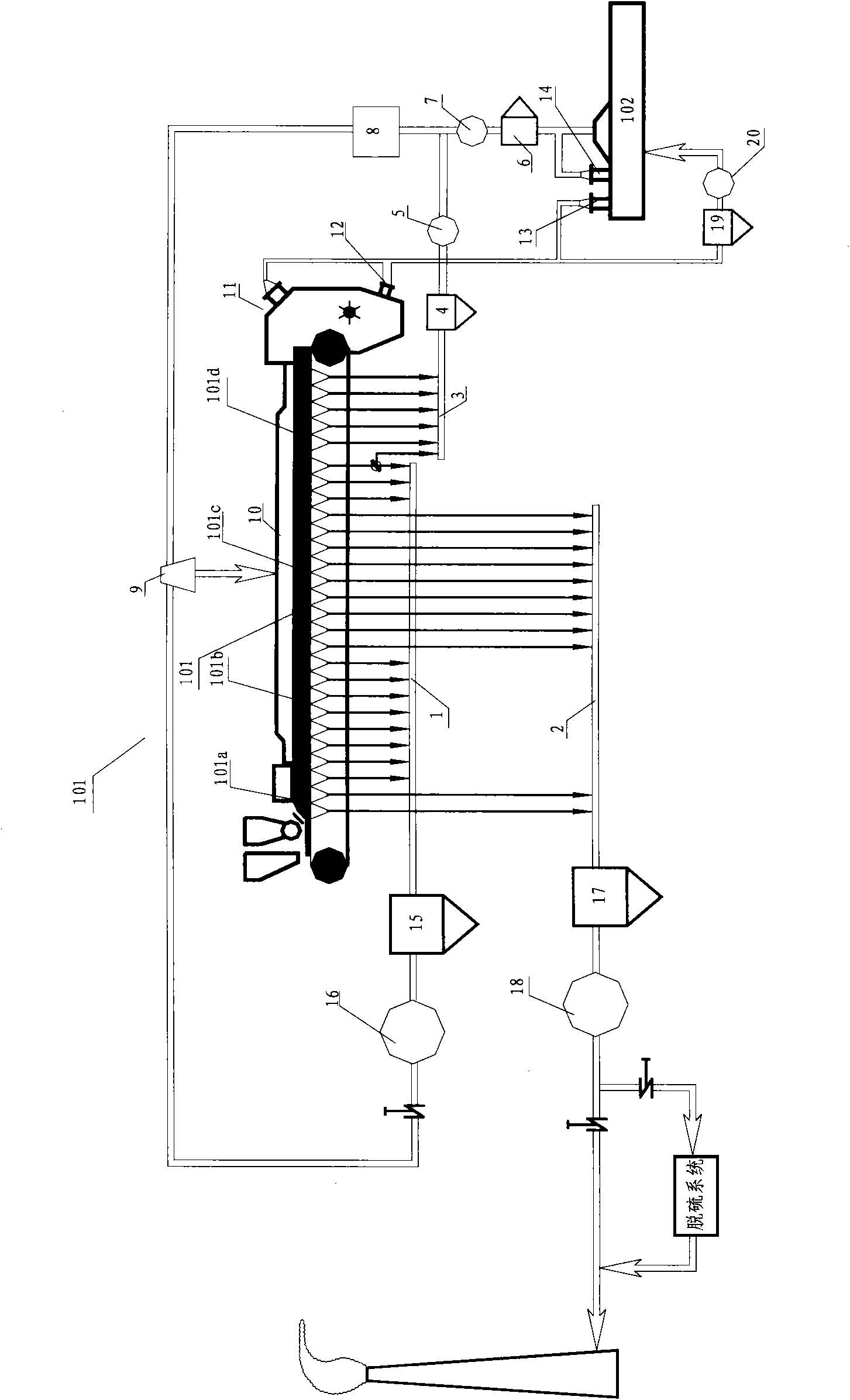 Method for treating smoke generated by sintering ore materials
