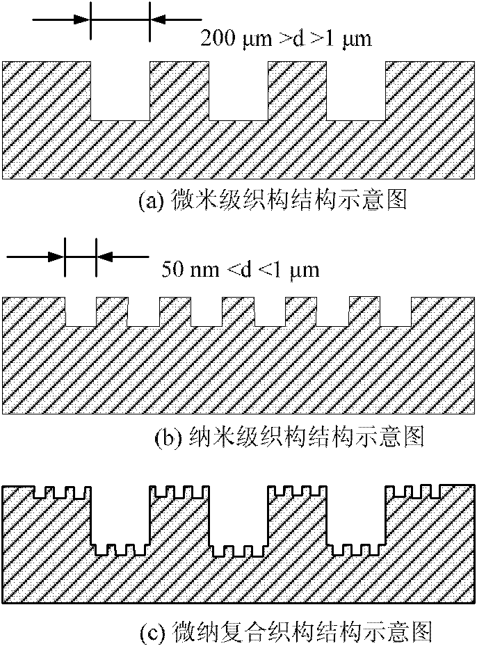 Method for preparing micro-nano composite texturing cutting tool by using femtosecond laser