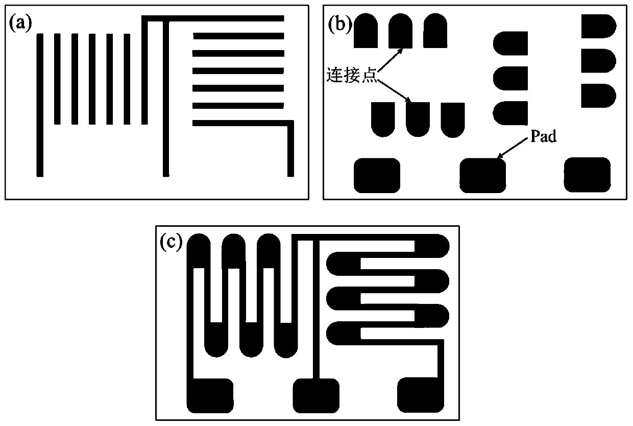 High-temperature thin-film half-bridge resistance strain gauge with temperature self-compensation and preparation method