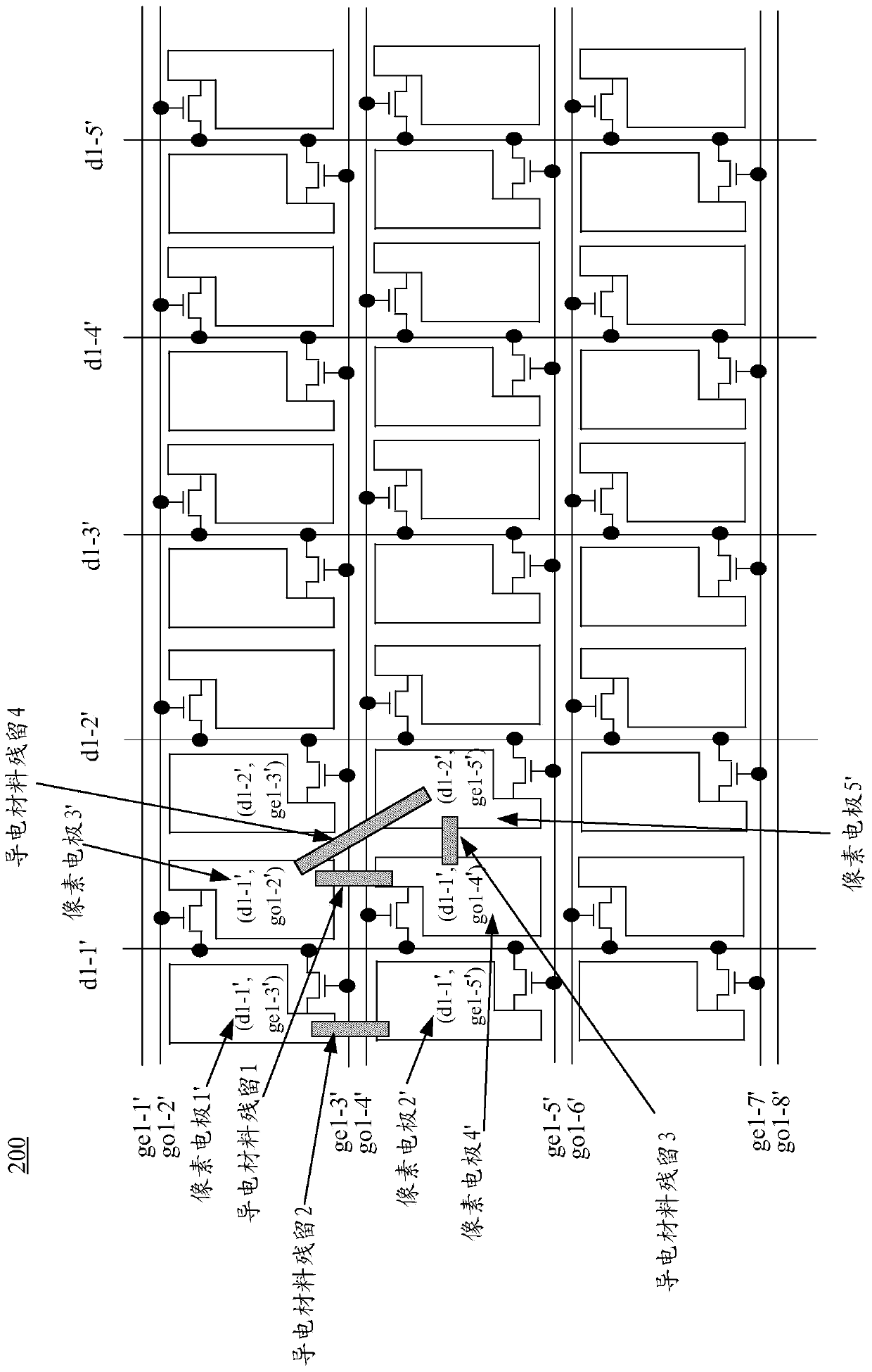 A double grid line array substrate, test method, display panel and display device