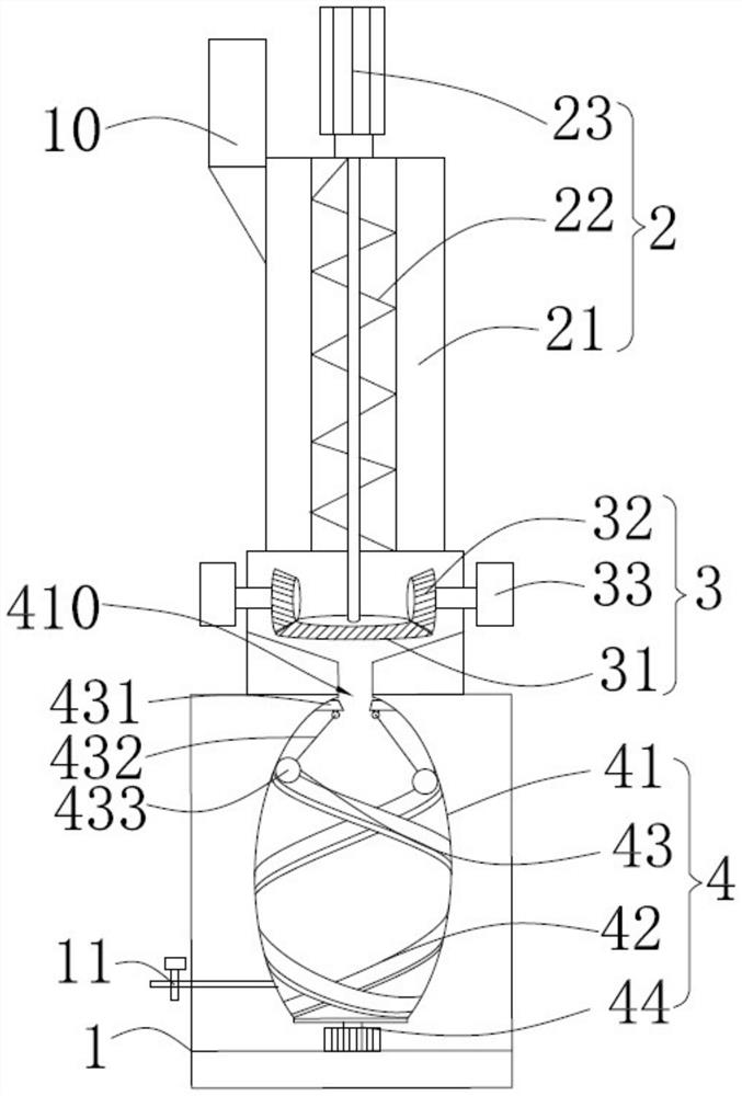 Calcium carbonate crushing and grinding device