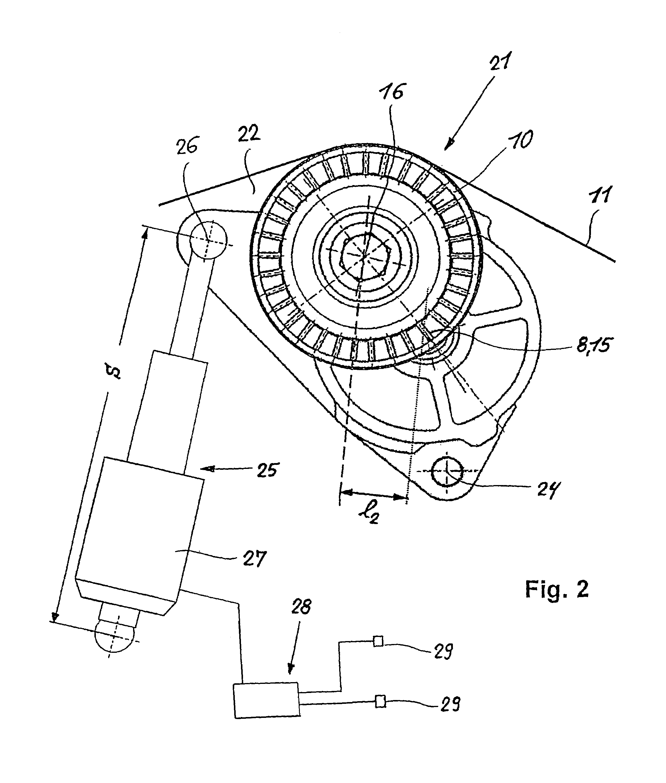 Tensioner with adjustable biasing force of a traction member